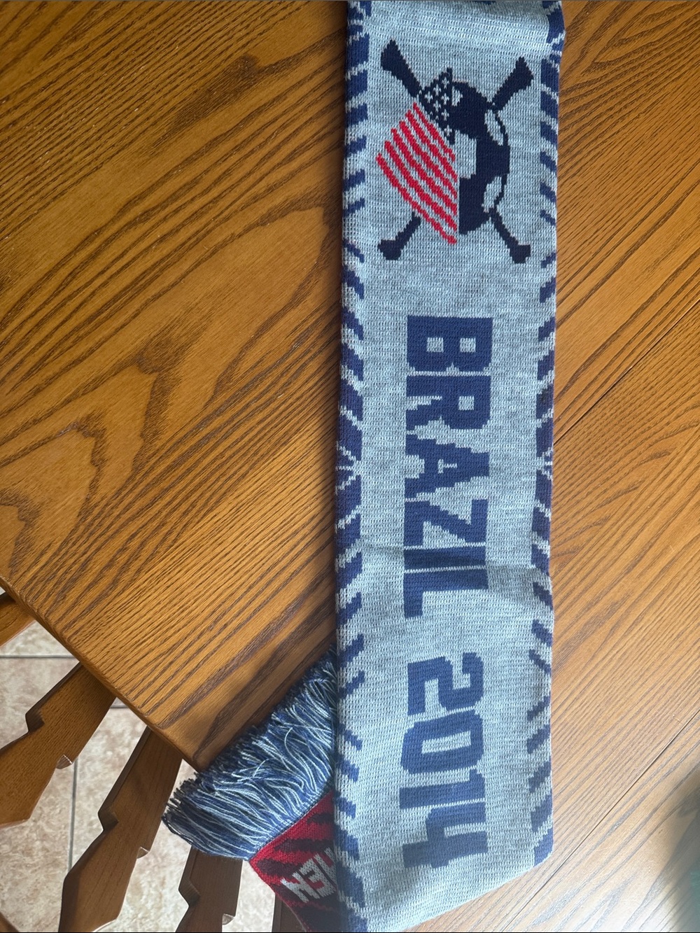 Brazil 2014 Knit Scarf in Light Blue and Navy